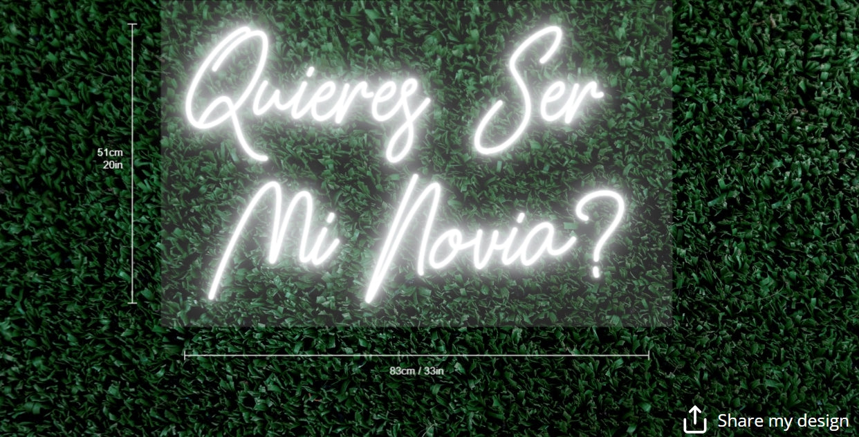 Quieres Ser Mi Novia Custom Neon Sign