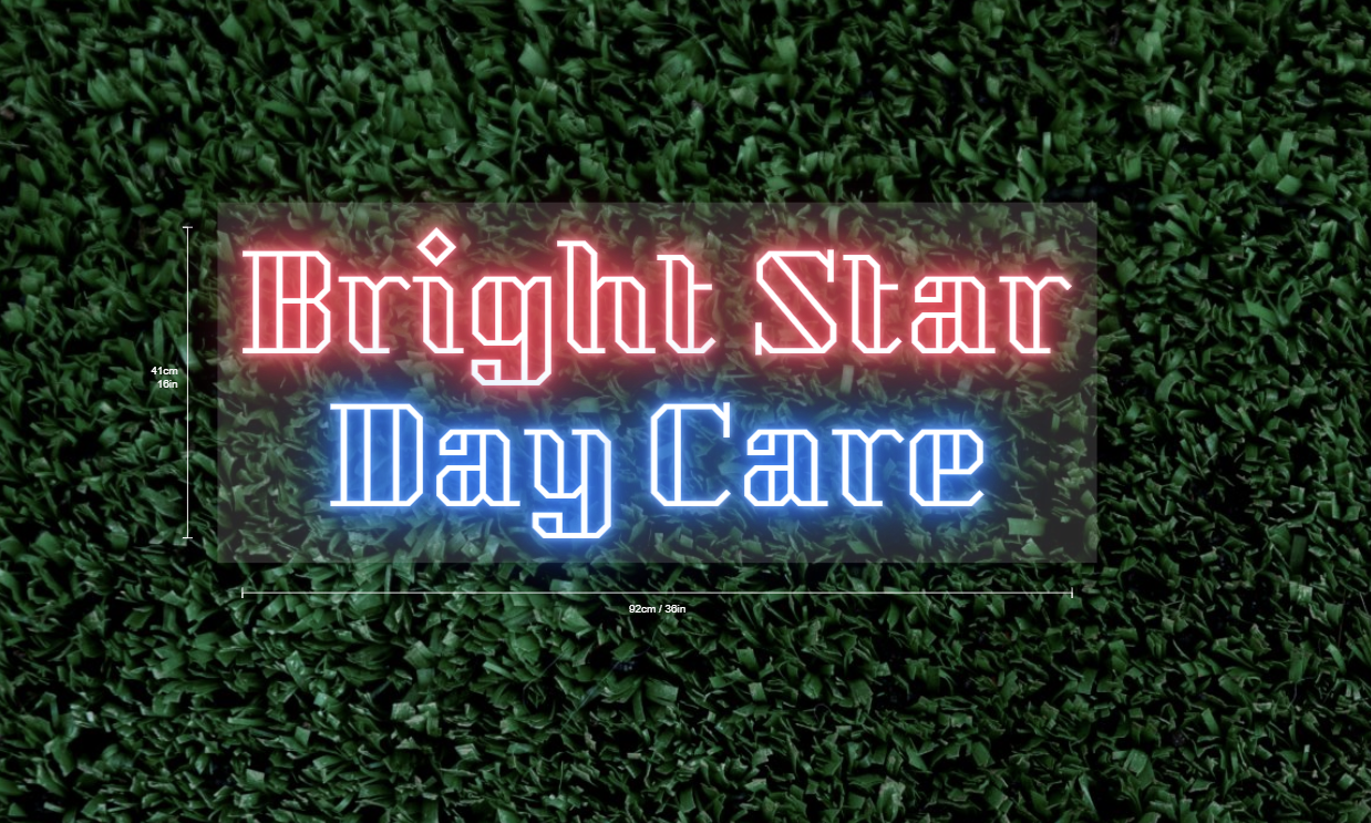 Bright Star Day Care Custom Neon Sign