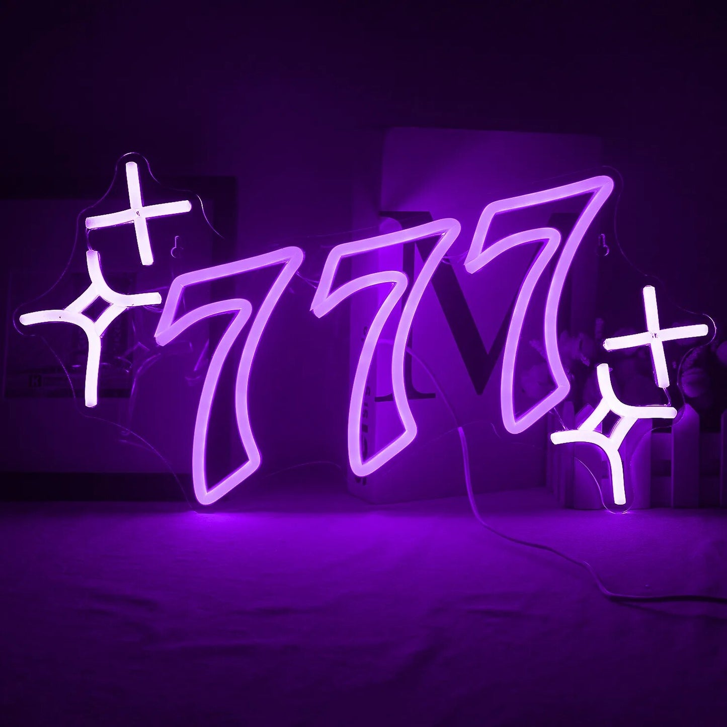 777 Neon Sign Purple