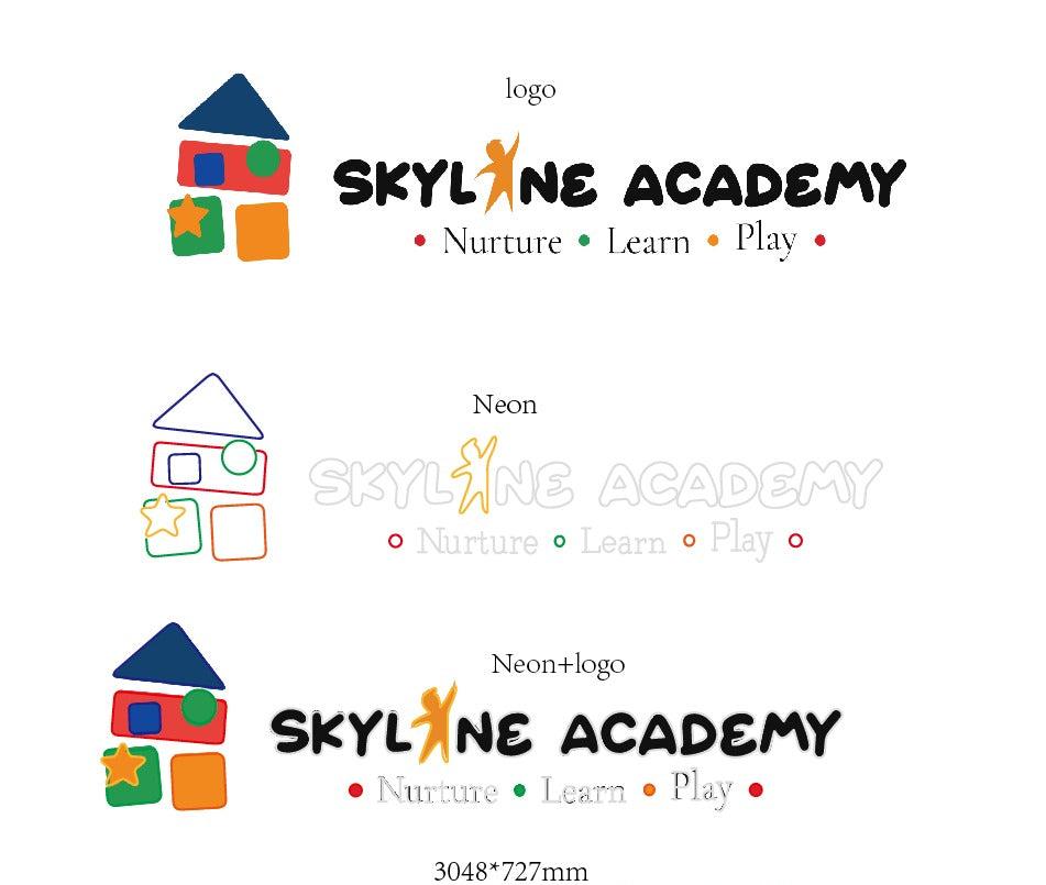 Skyline Academy Custom UV Printed Logo Outdoor Neon Sign