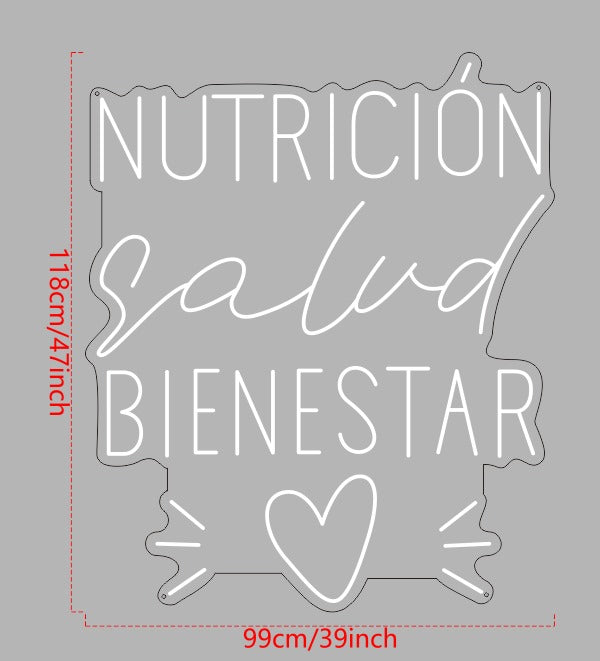 Nutricion Salud Bienestar Custom Neon Sign