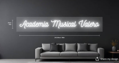 Academia Musical Valero Custom Neon Sign (Size Option #2) - Light Your Way