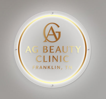 AG Beauty Clinic Acrylic Backlit Sign