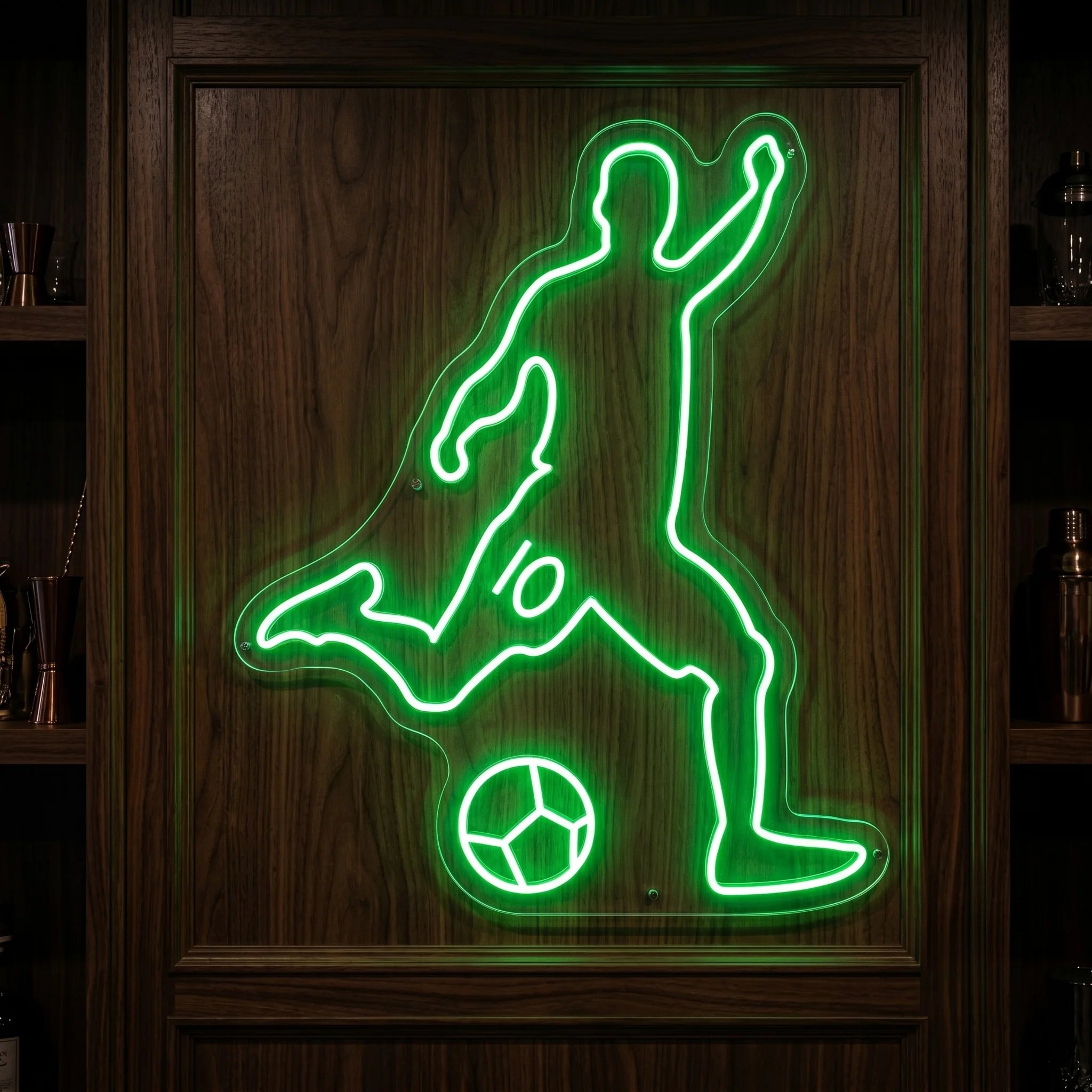 Argentina LED neon sign featuring football player silhouette with iconic No. 10 detail