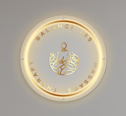 BALANCE 365 Massage Therapy Custom Acrylic Backlot Sign (Size Option #2)