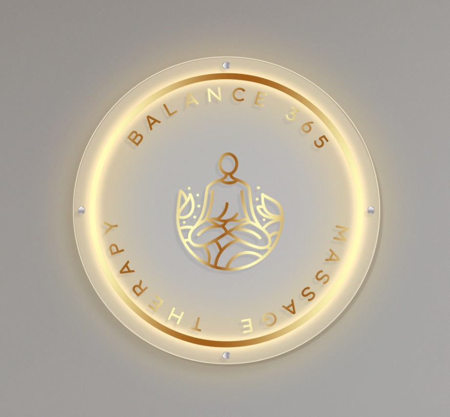 BALANCE 365 Massage Therapy Custom Acrylic Backlot Sign (Size Option #2)