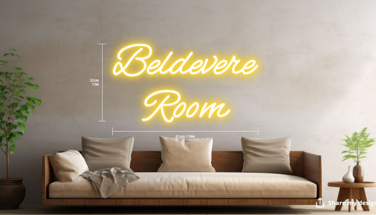 Beldevere Room Custom Neon Sign