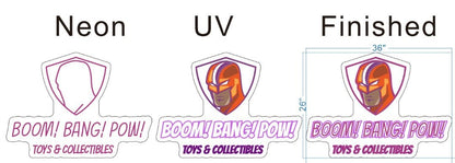 Boom! Bang! Pow! Toys & Collectibles Custom UV Printed Sign - Light Your Way