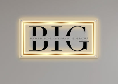 Brundidge Insurance Group Custom Acrylic Backlit Sign (Design Option #1)
