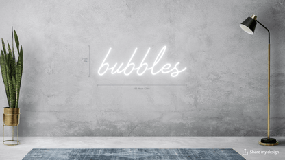 bubbles Custom Neon Sign for Kimberly - Light Your Way