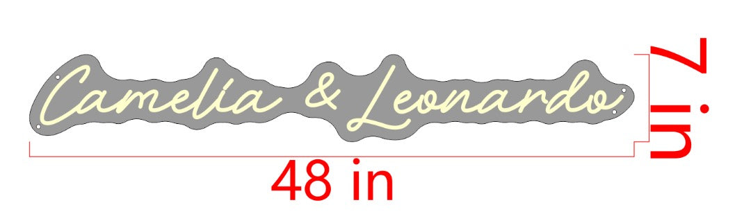 Camelia & Leonardo Custom Neon Sign