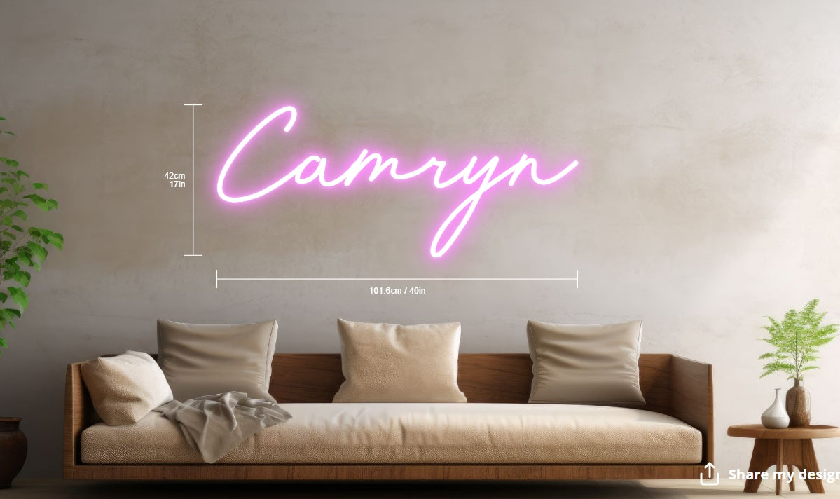 Camryn Custom Neon Sign (Design Option 2)
