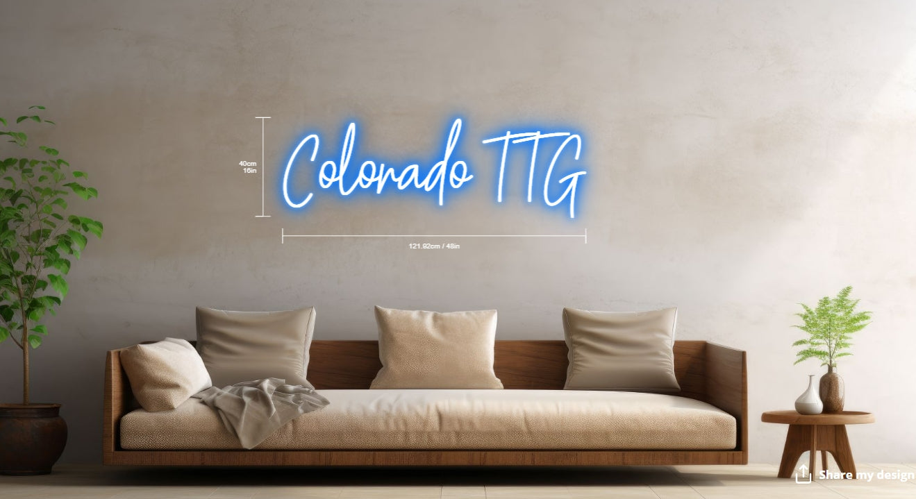 Colorado TTG Custom Neon Sign (Size Option 2)