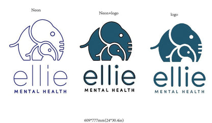 ellie Mental Health Custom Printed Logo Neon Sign - Light Your Way