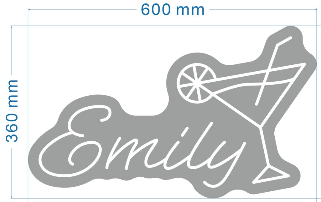 Emily with Cocktail Custom Neon Sign