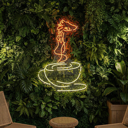 Giraffe in a Cup Custom Neon Sign