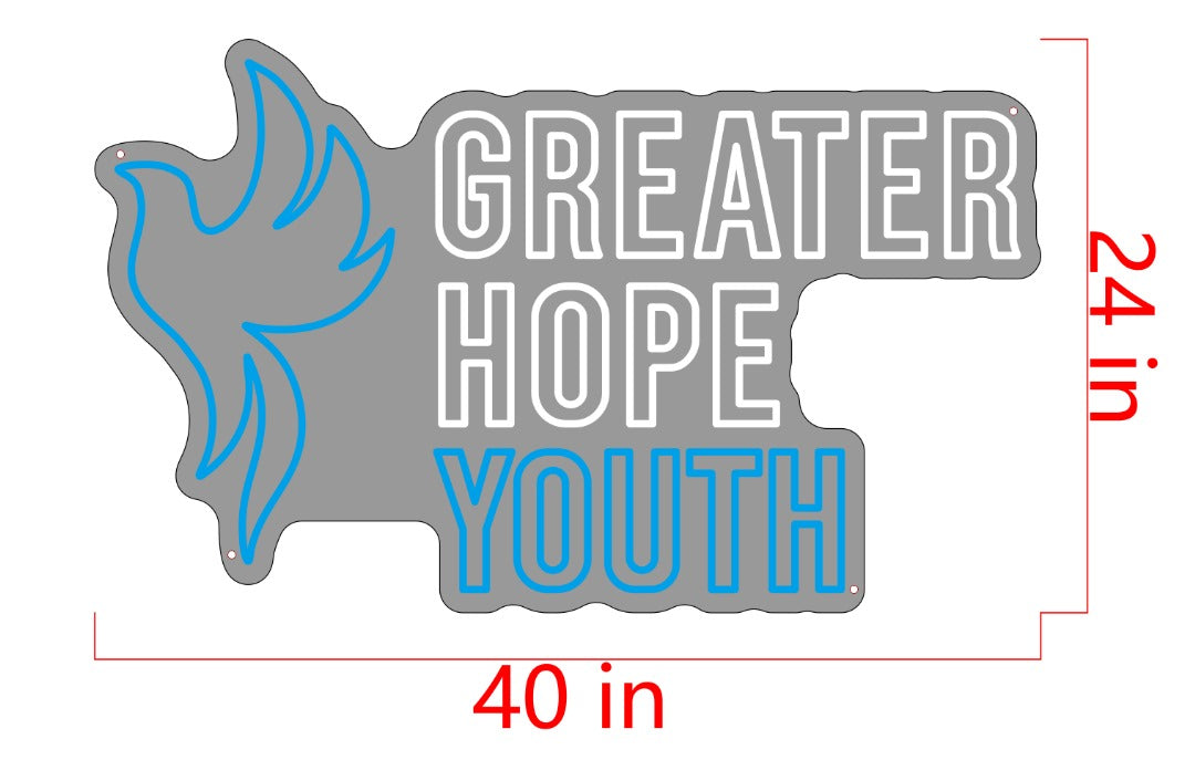GREATER HOPE YOUTH Custom Neon Sign (Alternate Sizing))