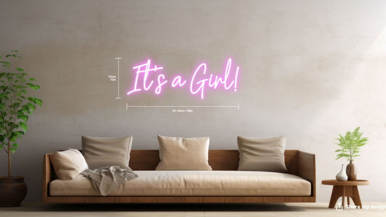 It's a Girl Custom Neon Sign