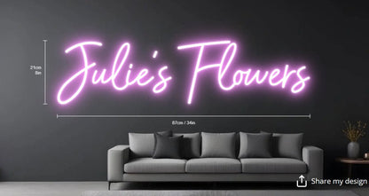 Julie's Flowers Custom Neon Sign - Light Your Way