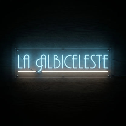 La Albiceleste Argentina LED neon sign with ice blue and warm white illumination