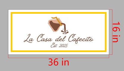 La Casa Del Cafecito Custom Acrylic Backlit Sign