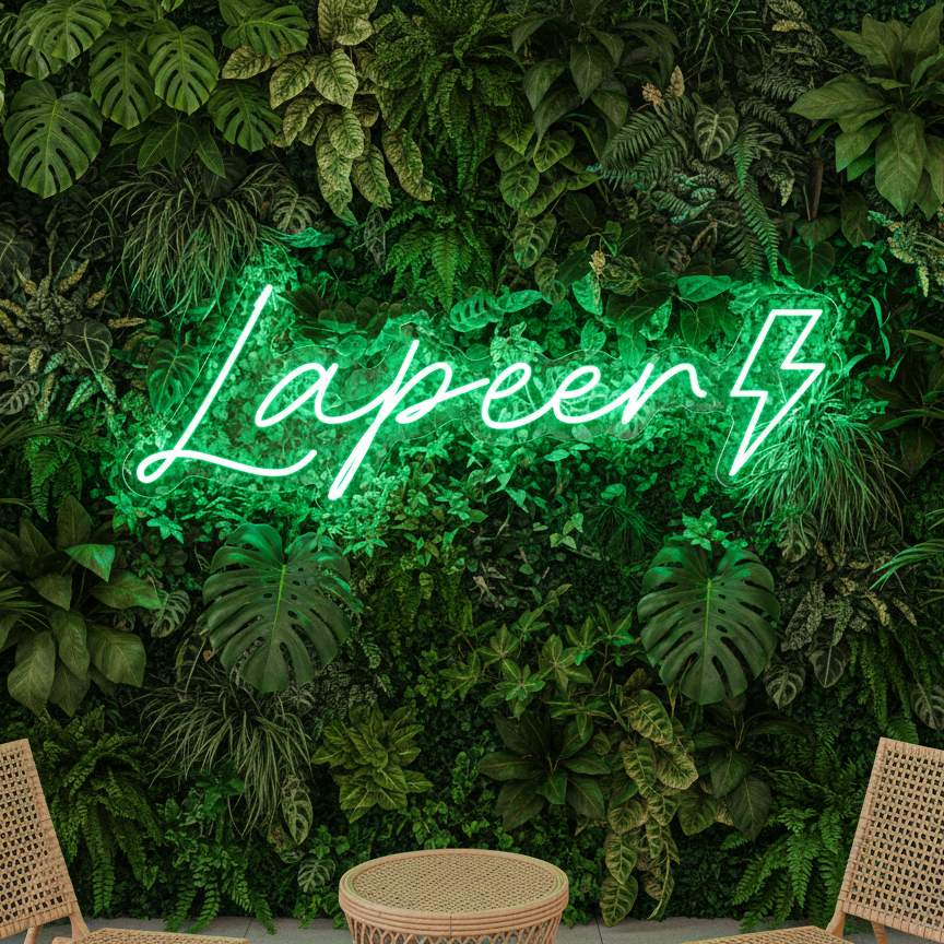 Lapeer with Lightning Bolt Custom Neon Sign (USB Plug)