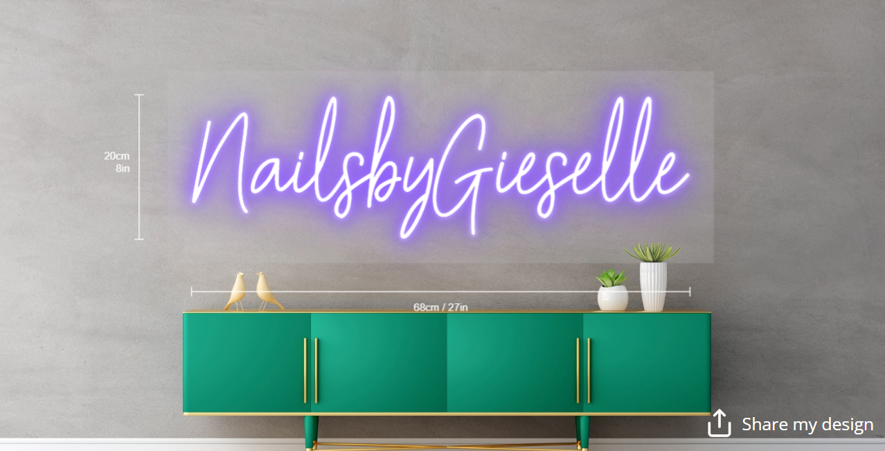 Nails By Gieselle Custom Neon Sign