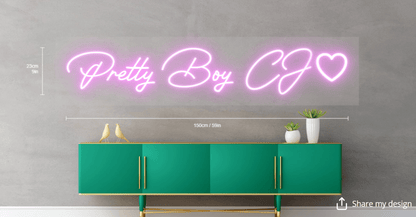 Pretty Boy CJ Custom Neon Sign (Color Option 1) - Light Your Way
