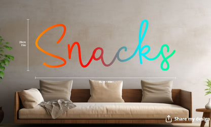 Snacks Custom Neon Sign (Flow Neon)