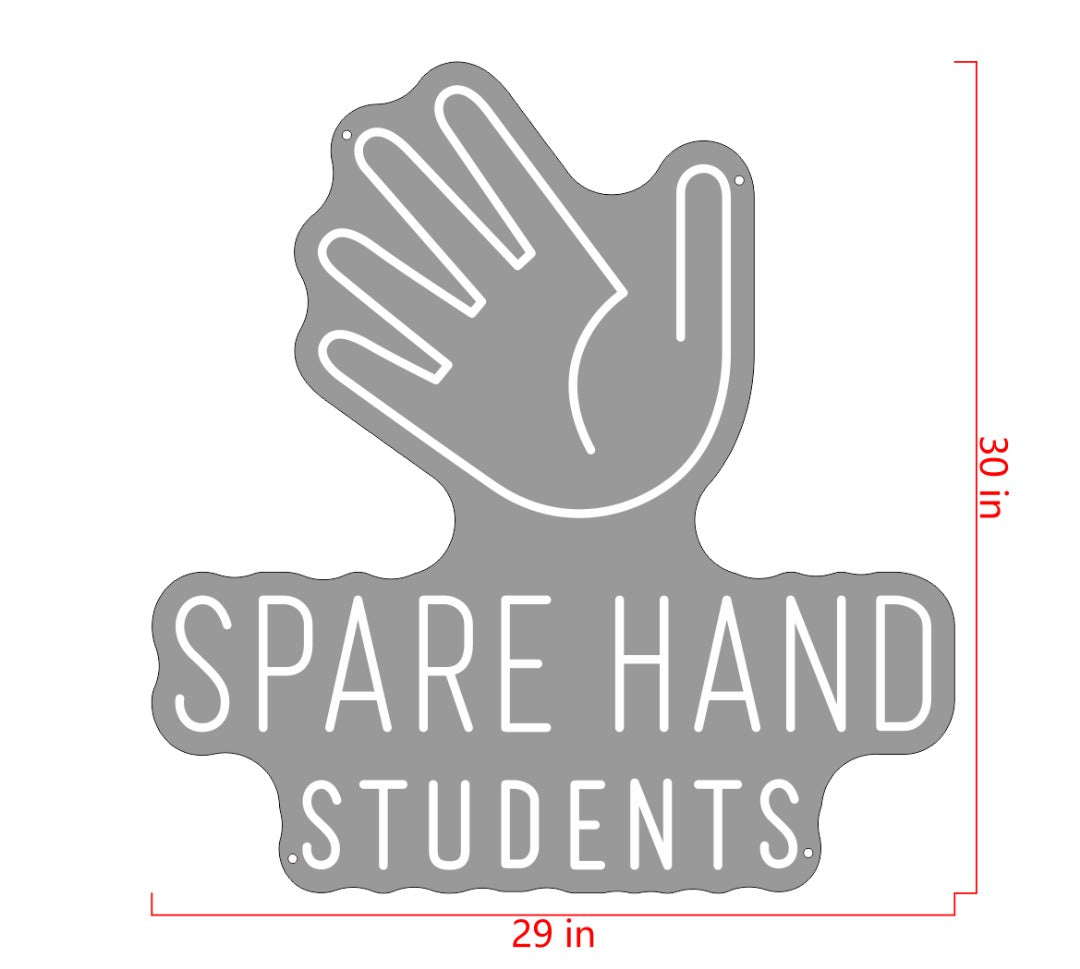 Spare Hand Student Custom Neon Sign